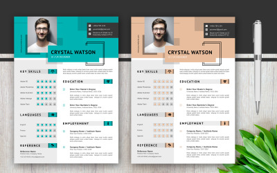 Crystal Watson - minimalistická - tisknutelná šablona životopisu