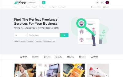 Meer- LMS &amp;amp; Freelance Services Marketplace for Businesses HTML Web Template Template