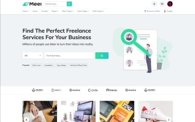 Meer- LMS &amp;amp; Freelance Services Marketplace for Businesses HTML Website Template