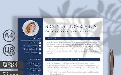 Modèle de CV modifiable, modèle de CV Word &amp;amp; Pages, CV avec photo