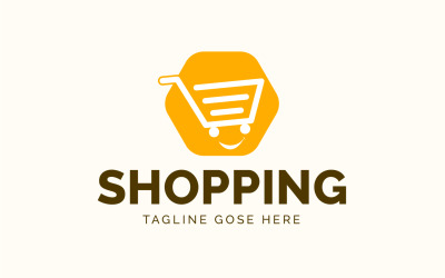 Modello di logo icona dello shopping online moderno