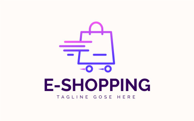 Modello di logo moderno piatto Shopping Blag
