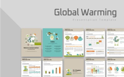 Modelo de PowerPoint vertical do aquecimento global
