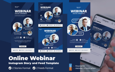 Online Webinar Instagram Story és Feed Keynote Template