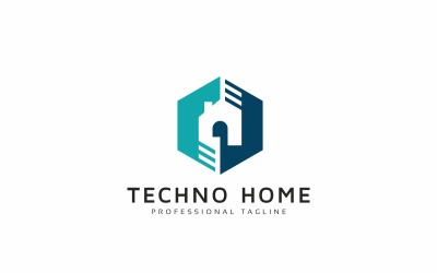 Plantilla de logotipo de casa de tecnología