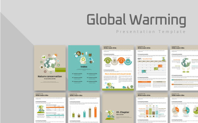 Plantilla de PowerPoint - calentamiento global vertical