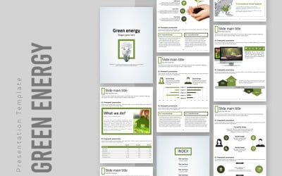 Zöld energia bemutató függőleges PowerPoint sablon