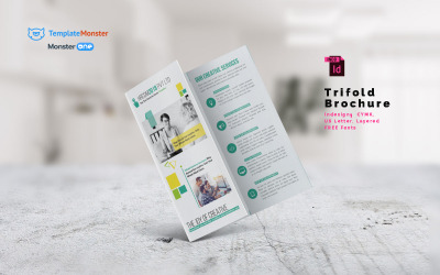 Folleto tríptico - Plantilla de identidad corporativa n. ° 08