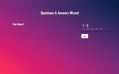 Kérdések és válaszok varázsló – HTML-komponensek speciális oldala