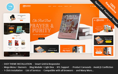 Kitapçık - Çevrimiçi Kitap Mağazası için OpenCart Teması