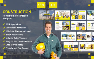 Modèle de présentation PowerPoint de construction