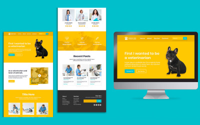 Plantilla PSD de diseño de página de destino de Dogy Hospital