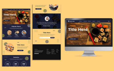 Sushi Restaurant bestemmingspagina ontwerp PSD-sjabloon