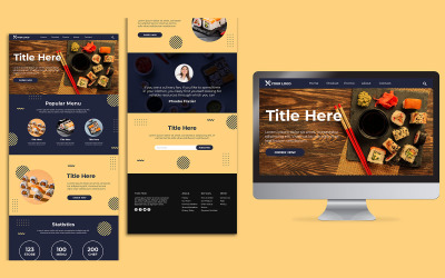 Sushi Restaurant Landing Page Design PSD-mall