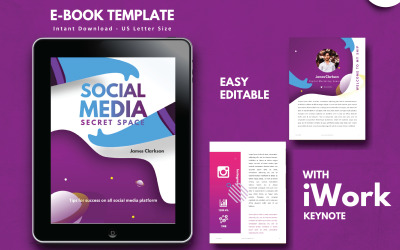 Apresentação do modelo de e-book com dicas de marketing de mídia social