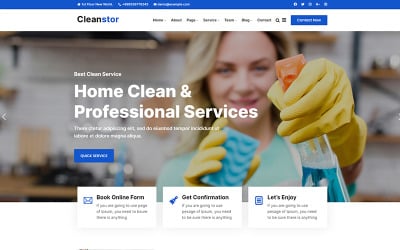 Cleanstor - адаптивна тема WordPress для клінінгової компанії