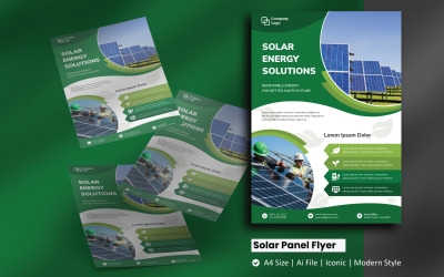 Plantilla de identidad corporativa de folleto de volante de panel solar