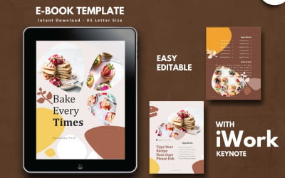 Presentación de la plantilla de Keynote del libro electrónico de recetas de pasteles de panadería