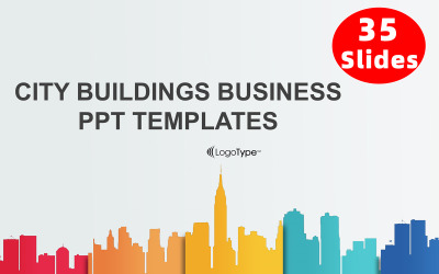 Stadsbyggnader Business PowerPoint-mall