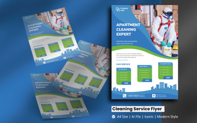 Apartment Cleaning Service Flyer Corporate Identity Template