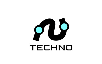 Buchstabe N - Tech Logo Design Vorlage