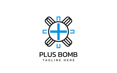 Modello di progettazione di logo di bomba Plus