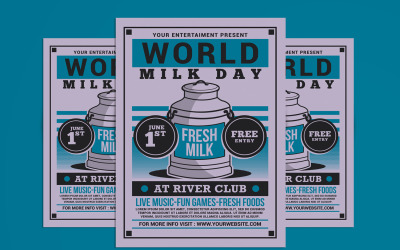 Modello di volantino per la giornata mondiale del latte