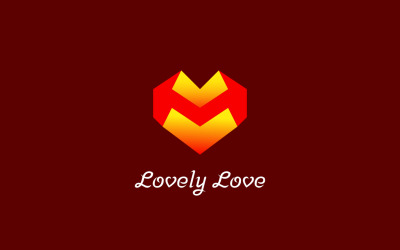 Rote Liebe - H oder M Logo Design Vorlage
