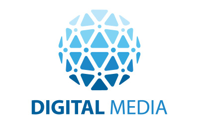 Sjabloon met logo voor digitale media-oplossingen