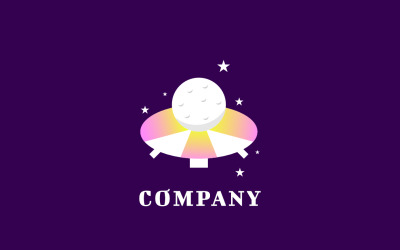 Ufo maan Logo ontwerpsjabloon
