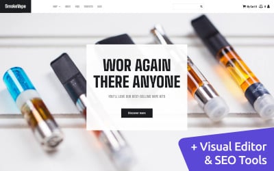 Vapor Shop Online MotoCMS e-kereskedelmi webhelyek tervezése