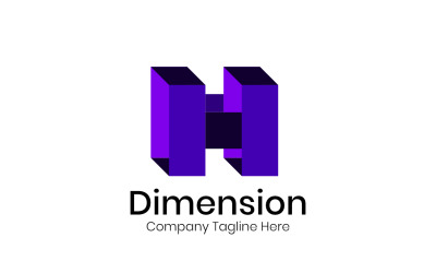 Afmetingen H - 3D-logo ontwerpsjabloon