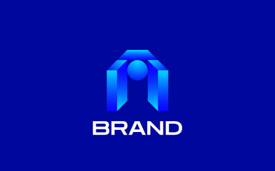 Azul - Gradiente A Plantilla de diseño de logotipo