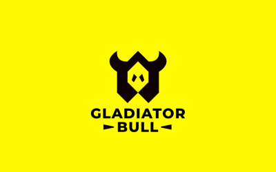 Bull Gladiator - mall för logotyp med dubbla betydelser