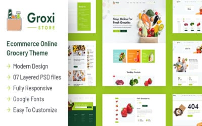 Groxi - PSD шаблон продуктового магазину