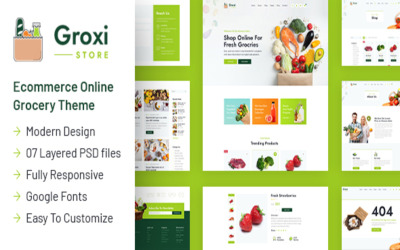 Groxi - PSD-sjabloon voor supermarkt