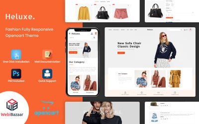 Heluxe - OpenCart шаблон магазина модной одежды