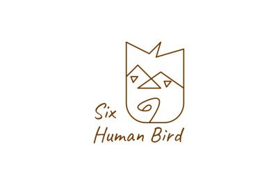 Modèle de conception de logo de six oiseaux humains