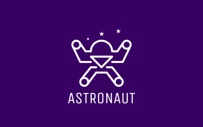 Modelo de design de logotipo de astronauta