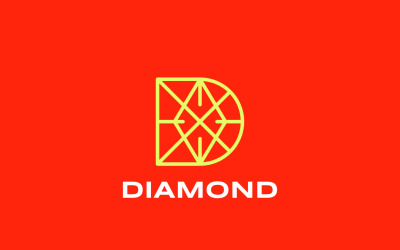 Plantilla de diseño de logotipo D Diamond