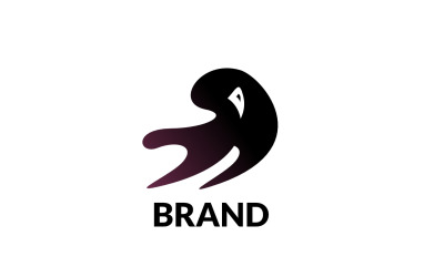 Ptak - szablon Logo negatywnej przestrzeni