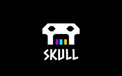 Renkli Kafatası Logo Tasarım Şablonu