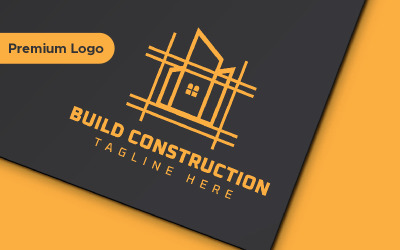 Bygg konstruktion logotyp mall