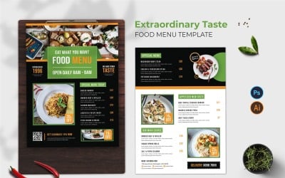 Extraordinary Taste Food Menu
