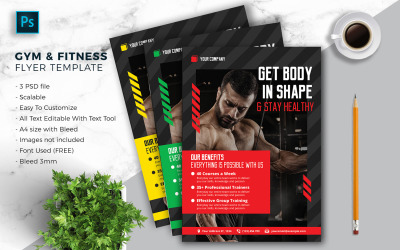 GYM &amp;amp; Fitnes Sport Flyer Template vol-07