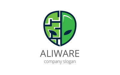 Modello di logo di gioco alieno