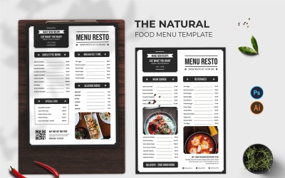 Natural Food Menu Print Template