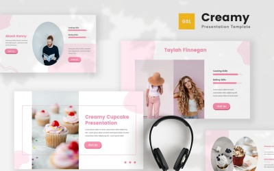 Crémeux - Modèle de diapositives Google Cupcake