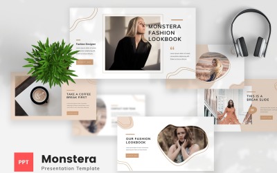 Monstera - Fashion Lookbook PowerPoint šablony