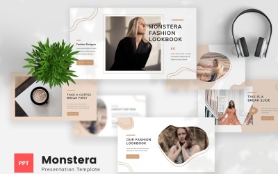 Monstera - Mode Lookbook PowerPoint Vorlage